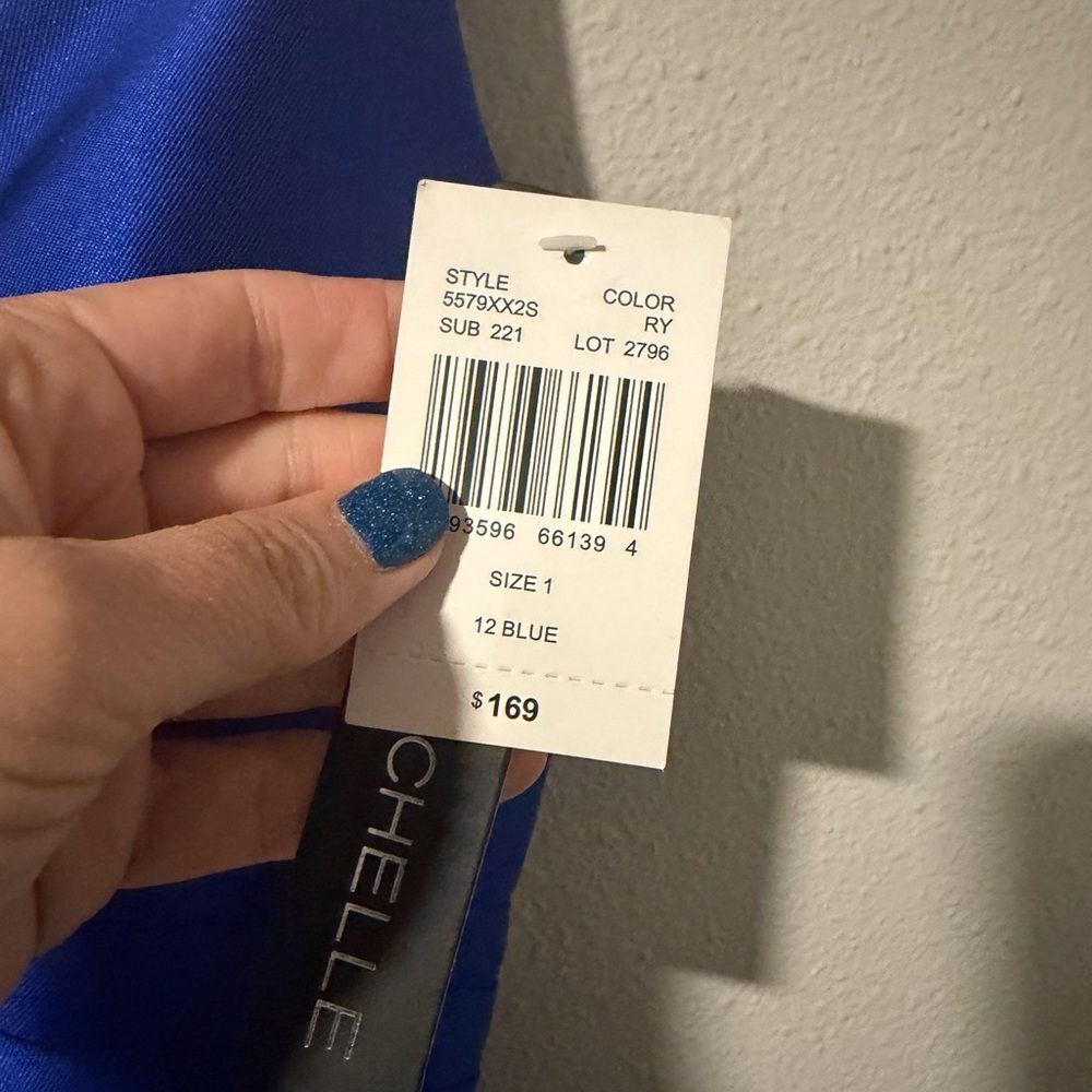 Royal Blue A-Line Satin Dress. (NWT) My Michelle, size 1 - Picture 4 of 13
